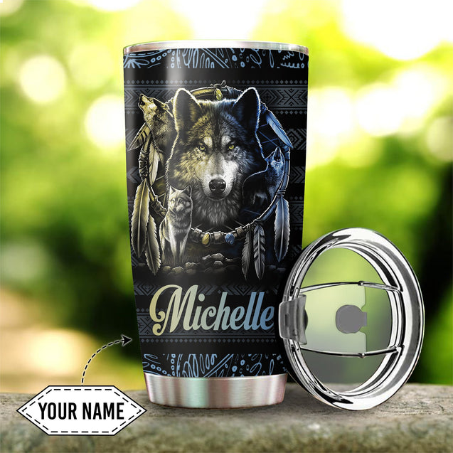 Customize Name Native American Steel Tumbler