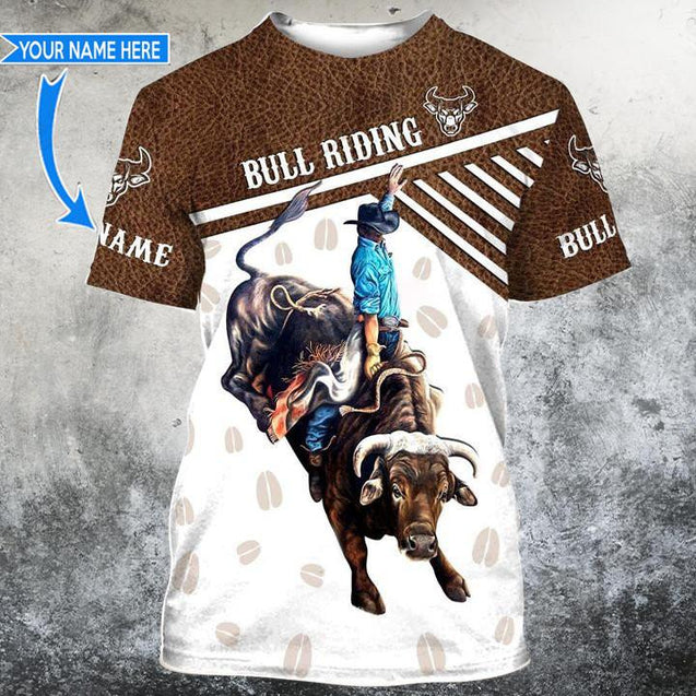 Personalized Name Bull Riding 3D All Over Printed Unisex Shirts Bull Hoof