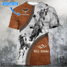 Personalized Name Bull Riding 3D All Over Printed Unisex Shirts Zipper