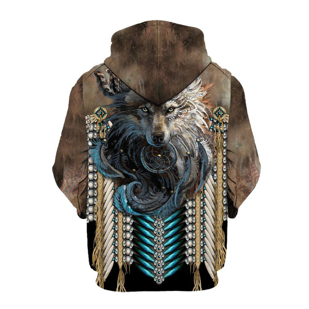 Native American Wolf 3D All Over Printed Unisex Shirts