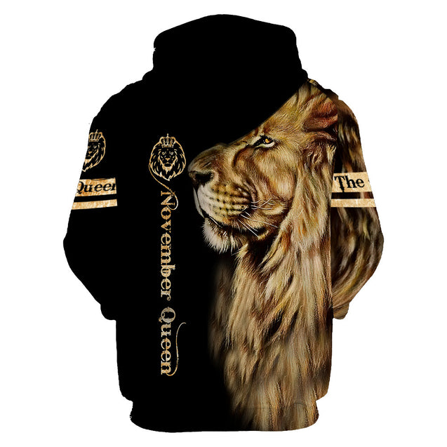 November Lion Queen 3D All Over Printed Shirt for Women