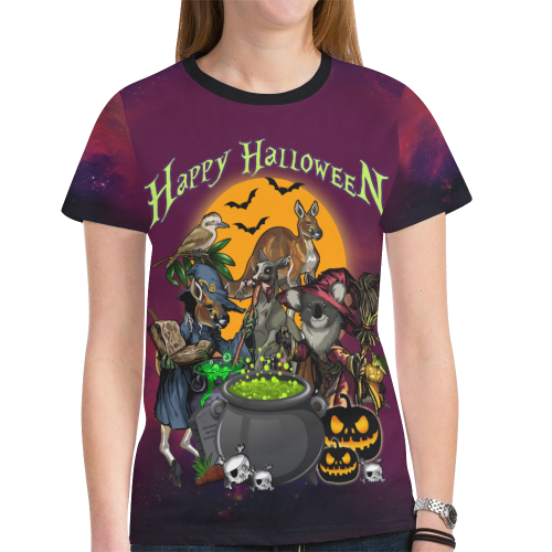 Halloween Australia- Australian t-shirt NN8-NEW ALL OVER PRINT T-SHIRTS-HP Arts-XS-Halloween Australia- Australian t-shirt NN8 New All Over Print T-shirt for Women (Model T45)-Vibe Cosy™