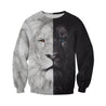 Beautiful Black White Lion 3D all over printed shirts for men and women HC28003-Apparel-Huyencass-Sweat Shirt-S-Vibe Cosy™