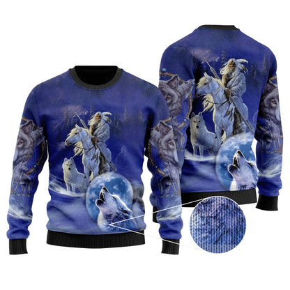Wolf Native American 3D All Over Printed Unisex Shirts No 09