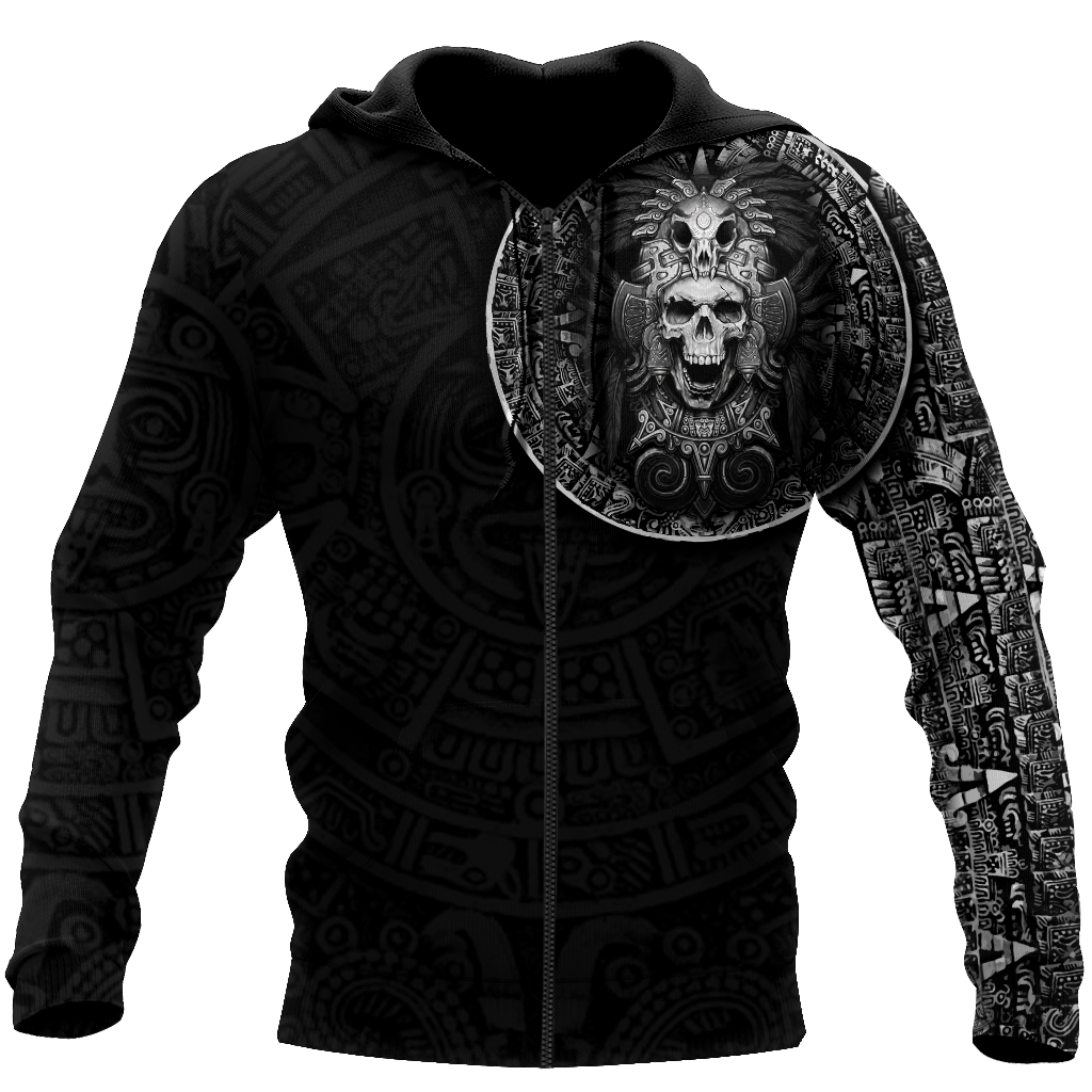 Mexican Aztec Warrior 3D All Over Printed Shirts For Men and Women QB07022001-Apparel-TA-Zipped Hoodie-S-Vibe Cosy™