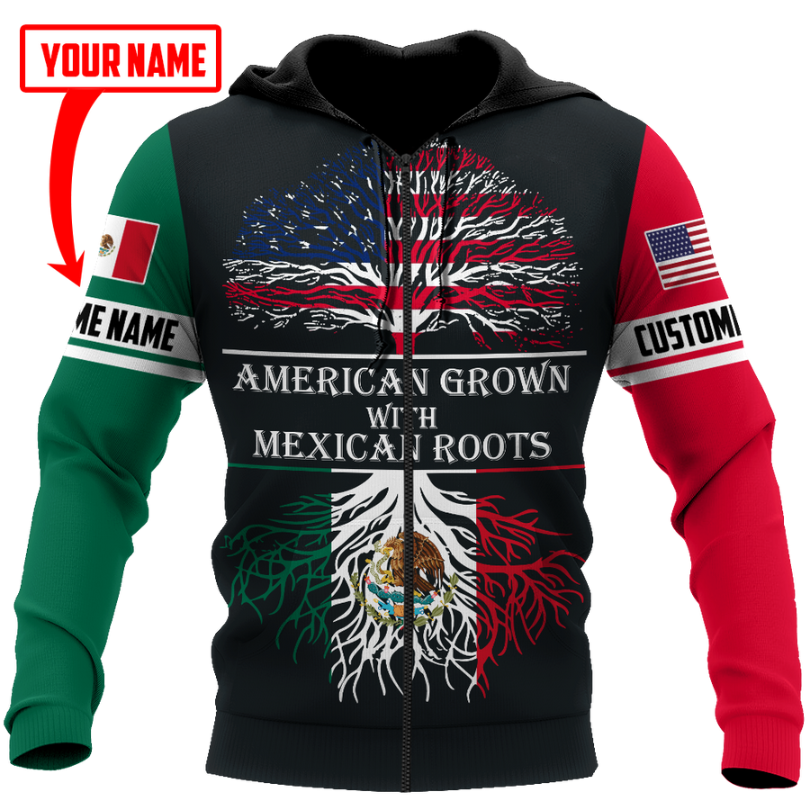 Persionalized American Grown With Mexican Roots 3D All Over Printed Shirts