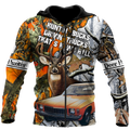 Hunting Bucks and Driving Trucks 3D All Over Print Hoodie DQB09242001