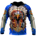 Eagle Native American Blue Galaxy 3D All Over Printed Shirts DA140920202-LAM