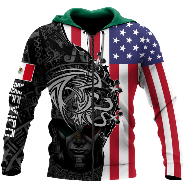 Mexico- US 3D All Over Printed Shirts For Men and Women-Apparel-TA-Hoodie-S-Vibe Cosy™