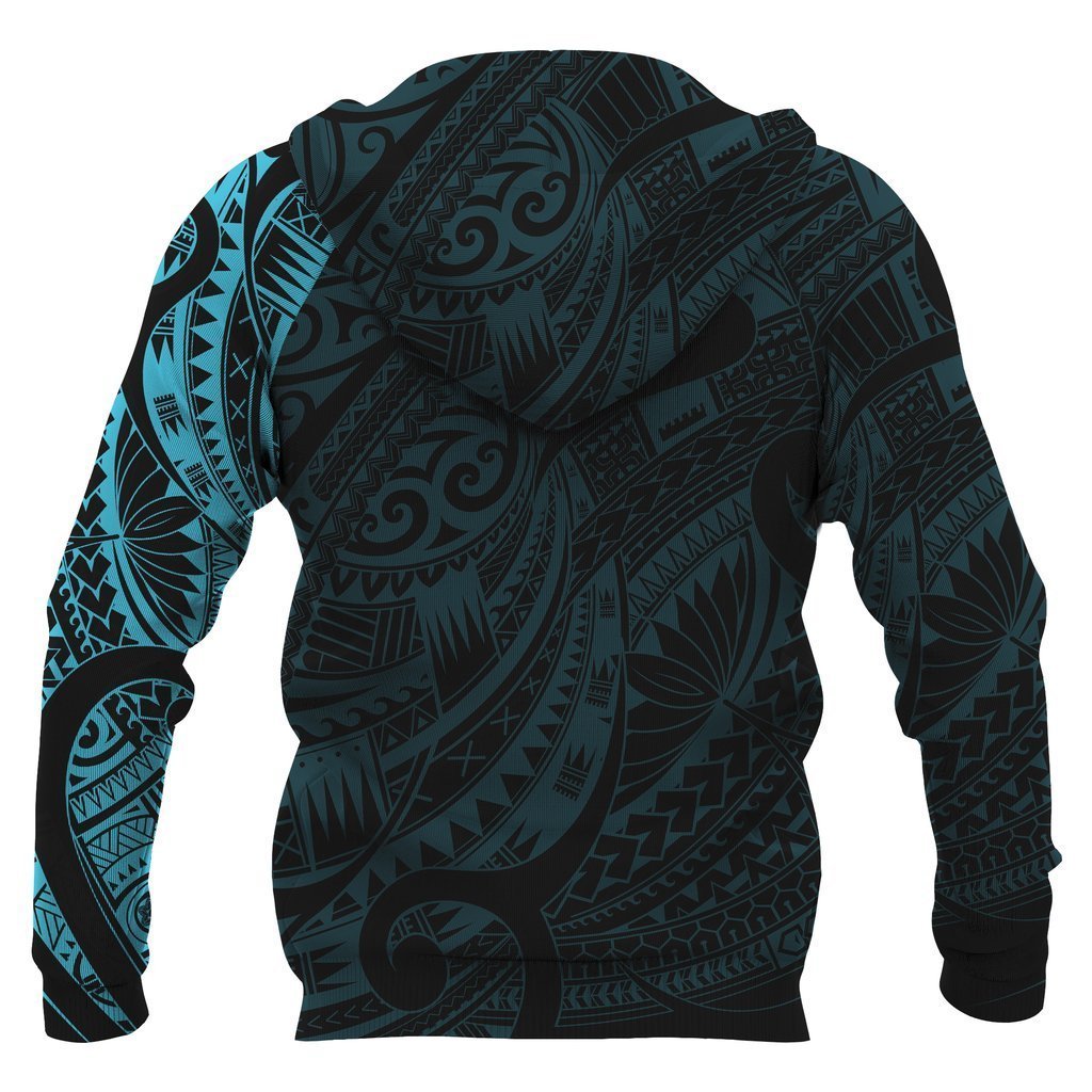 Maori Tattoo Style All Over Hoodie Blue Version NVD - Vibe Cosy™
