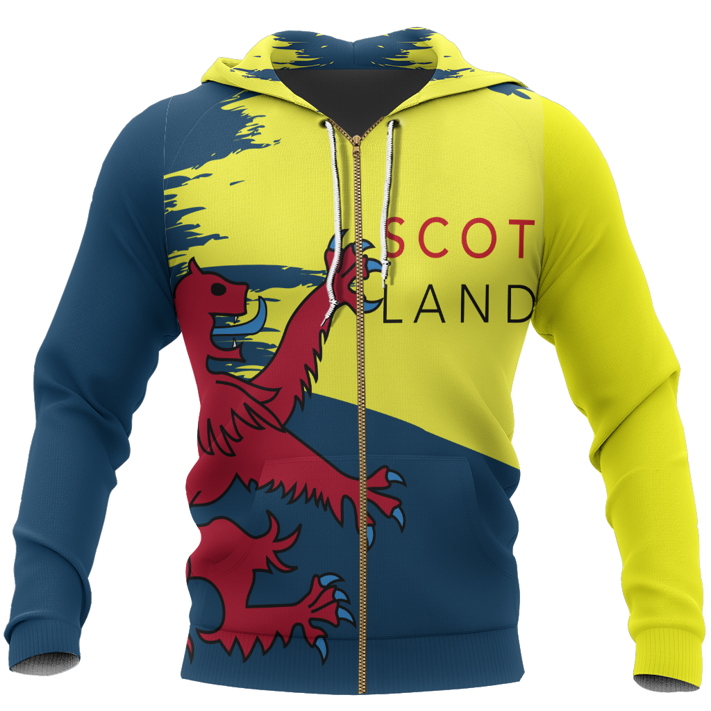 Scotland Lion Painting Pullover Hoodie-Apparel-HD09-Zip Hoodie-S-Vibe Cosy™