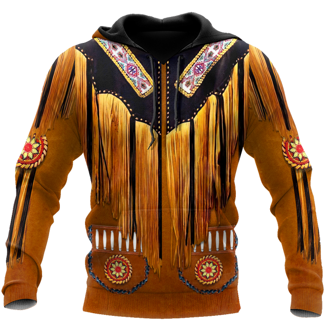 Native Cowboy Jacket No6 Cosplay 3D Over Printed Unisex Deluxe Hoodie ML