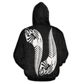 NZ Fern Zip Hoodie Pattern Maori TH5-Apparel-Khanh Arts-Hoodie-S-Vibe Cosy™