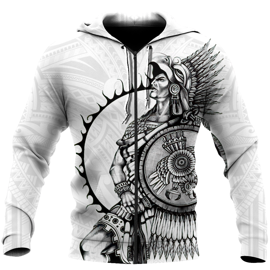 Mexican Aztec Warrior 3D All Over Printed Shirts DQB07162001-Apparel-TA-Zipped Hoodie-S-Vibe Cosy™