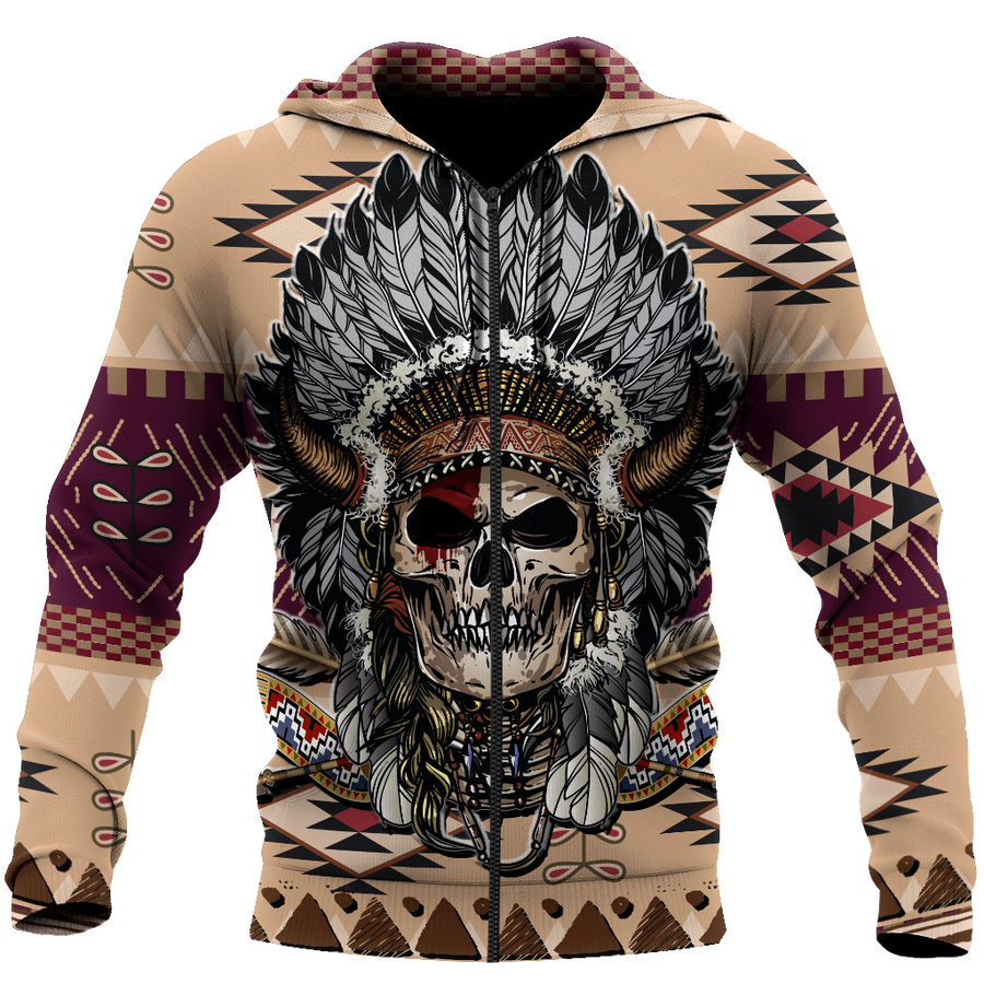 Love Skull native 3D all over printed for man and women QB06062004-Apparel-PL8386-Hoodie-S-Vibe Cosy™