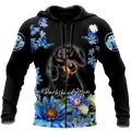 3D Dachshund and Flower Unisex Shirts