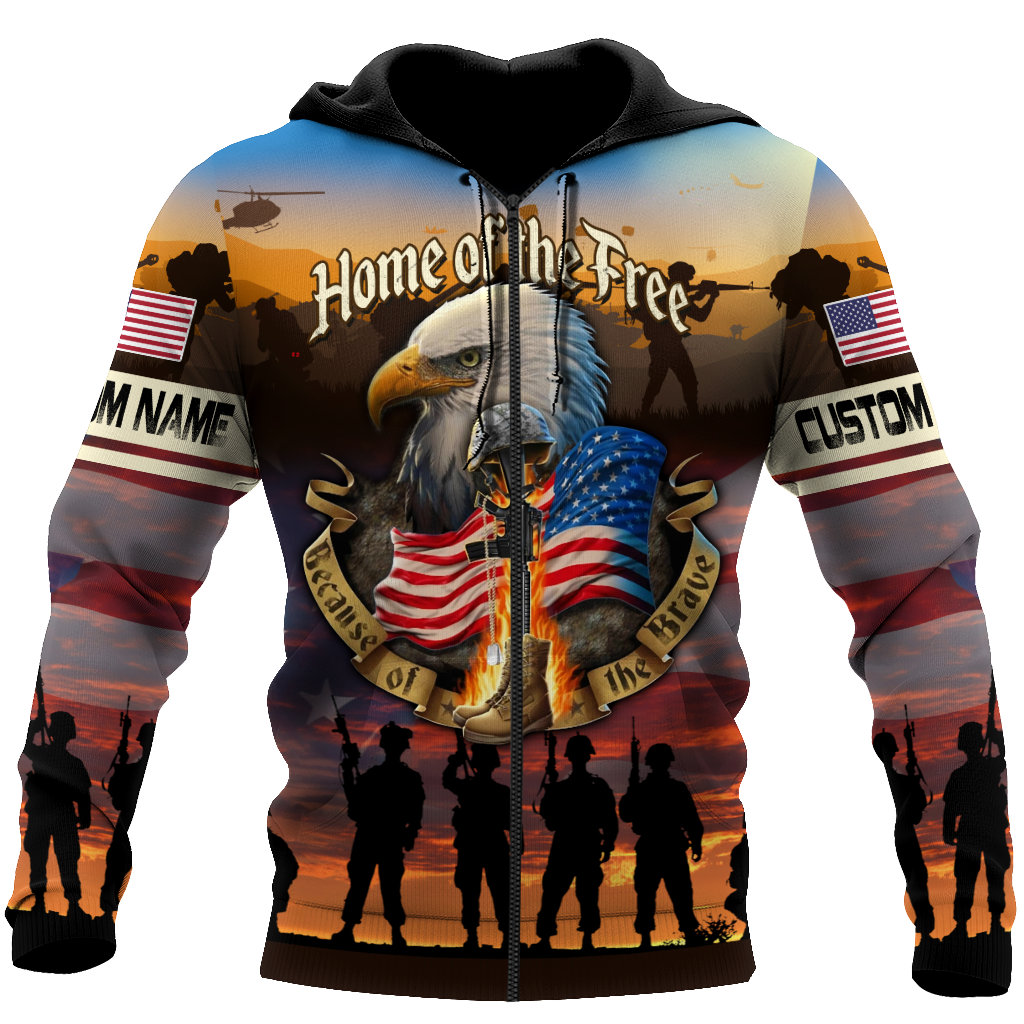 US Veteran Home Of The Free 3D All Over Printed Shirts DQB10132004