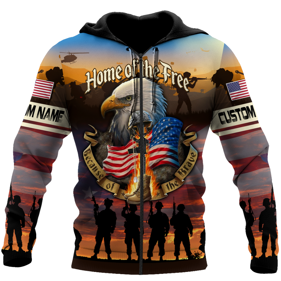 US Veteran Home Of The Free 3D All Over Printed Shirts DQB10132004