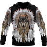 Wolf Native American Hoodie 3D All Over Printed Shirts