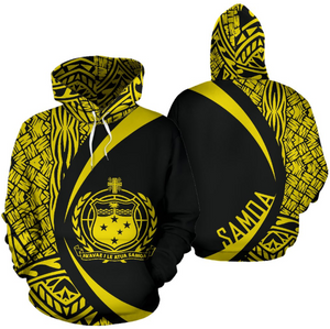 Samoa Polynesian Hoodie - Circle Style Yellow Color-ALL OVER PRINT HOODIES (P)-Phaethon-Hoodie-S-Vibe Cosy™