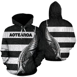 Aotearoa Hoodie Silver Fern Patterns Maori PL-Apparel-PL8386-Hoodie-S-Vibe Cosy™