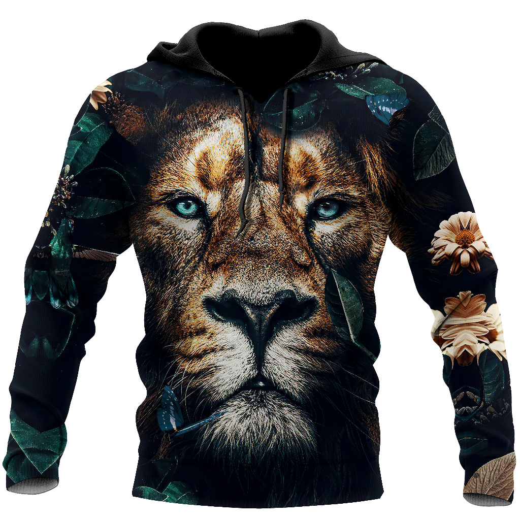 Nature Lion Over Printed Hoodie