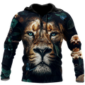 Nature Lion Over Printed Hoodie