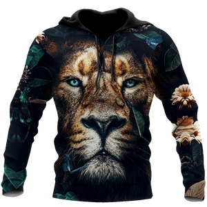 Nature Lion Over Printed Hoodie