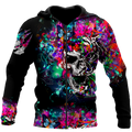 Love Skull animal full color 3D all over printed for man and women QB06092002-Apparel-PL8386-Zipped Hoodie-S-Vibe Cosy™