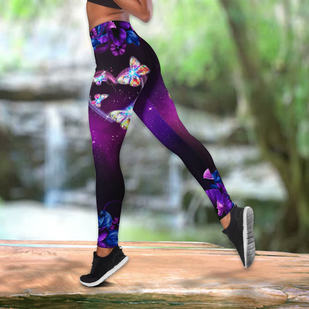 Beautiful Butterfly Cross Combo Legging + Tank Top DQB09122004