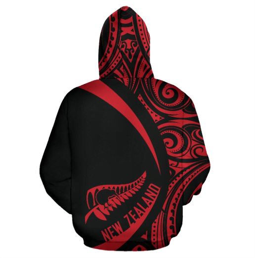 New Zealand Maori Hoodie - Circle Style - Red HC-Apparel-Huyencass-Hoodie-S-Vibe Cosy™