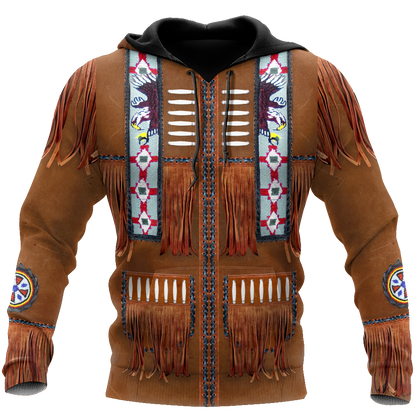 Native Cowboy Jacket No1 Cosplay 3D Over Printed Unisex Deluxe Hoodie ML