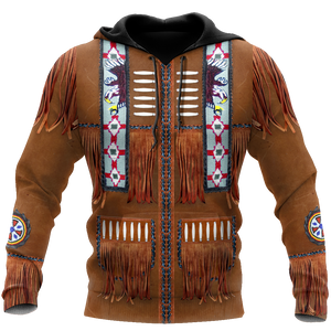 Native Cowboy Jacket No1 Cosplay 3D Over Printed Unisex Deluxe Hoodie ML