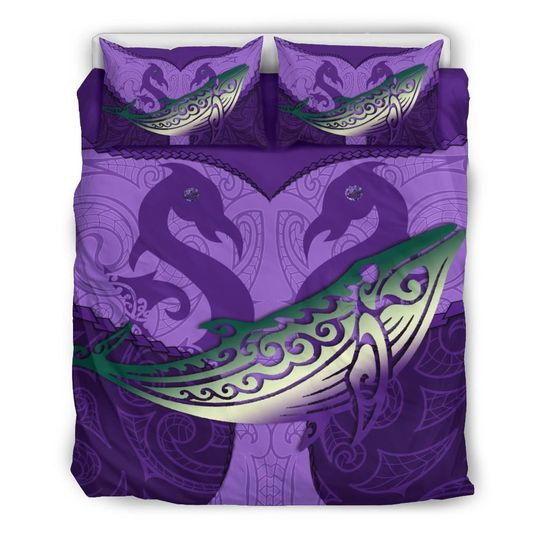 Maori manaia whales gods of the sea bedding set-Bedding-PL8386-Twin-Vibe Cosy™