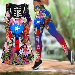 Puerto Rico Floral Skull Combo Outfit TH20061605-Apparel-TQH-S-S-Vibe Cosy™