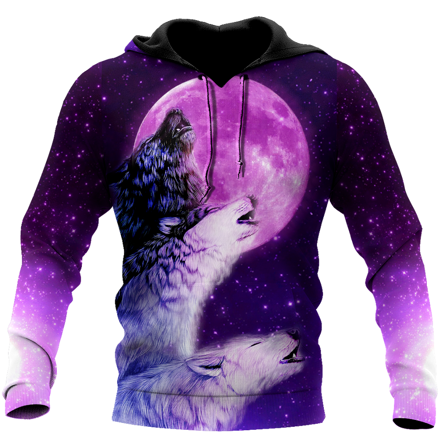 All Over Printed Purple Wolves Hoodie DA300920201-MEI