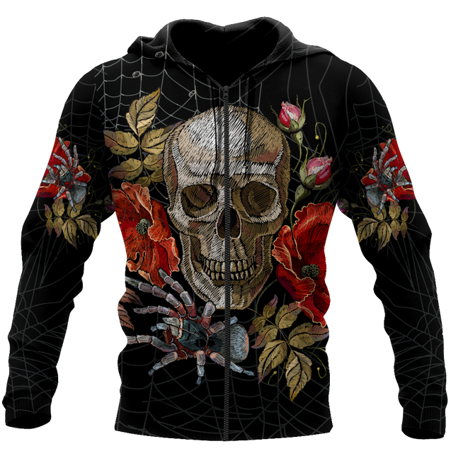 Love Skull red 3D all over printed for man and women QB06042001-Apparel-PL8386-Zipped Hoodie-S-Vibe Cosy™