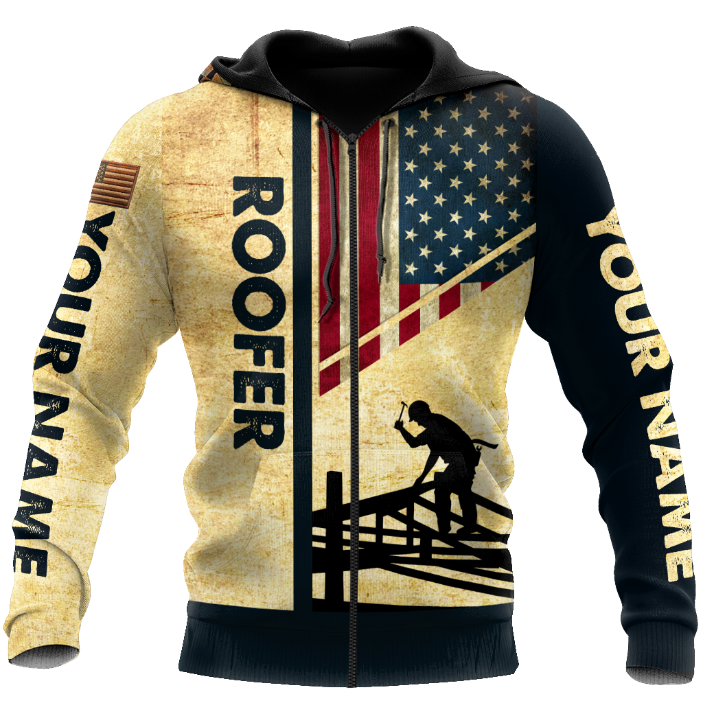 Personalized American Roofer All Over Printed Hoodie For Men MEI