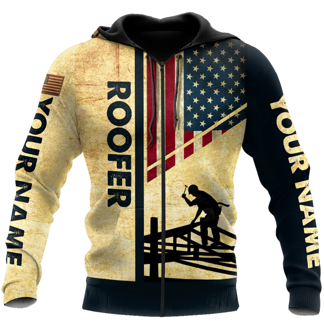 Personalized American Roofer All Over Printed Hoodie For Men MEI