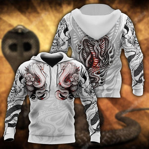 King Cobra Tattoo 3D All Over Printed Shirt for Men and Women