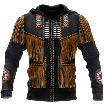 Native Cowboy Jacket No3 Cosplay 3D Over Printed Unisex Deluxe Hoodie