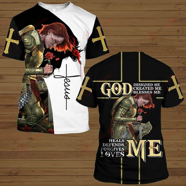 God Designed Me, Create Me, Blesses Me - 3D All Over Printed Shirts For Men and Women Pi250503S-Apparel-TA-T-Shirts-S-Vibe Cosy™