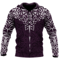 New zealand hoodie manta maori ta moko purple 3d all over printed shirt and short for man and women-Apparel-PL8386-Hoodie-S-Vibe Cosy™