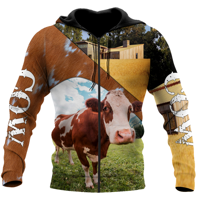 Lovely Cow 3D All Over Printed Shirts For Men And Woman