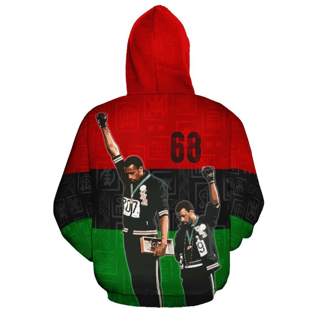 African Hoodie - African 68 Olympics Hoodie-ALL OVER PRINT HOODIES-HPArt-Men-S-Black-Vibe Cosy™
