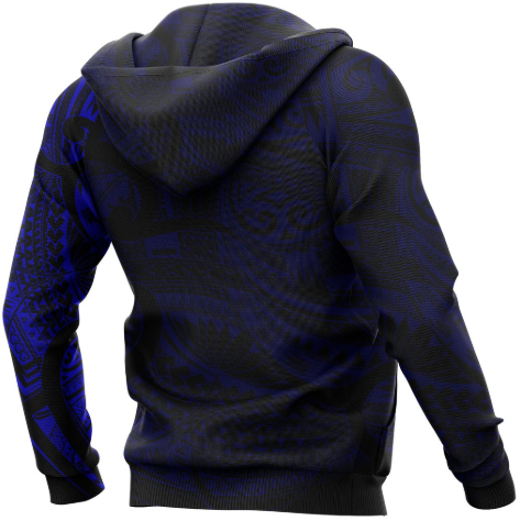 Maori Tattoo Style Hoodie - Blue A7-Apparel-Khanh Arts-Hoodie-S-Vibe Cosy™