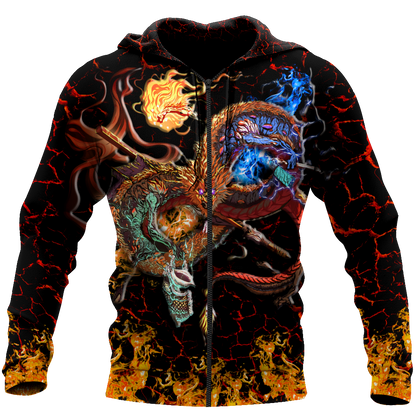 Maui taniwha art new zealand 3d all over printed shirt and short for man and women-Apparel-PL8386-Zipped Hoodie-S-Vibe Cosy™