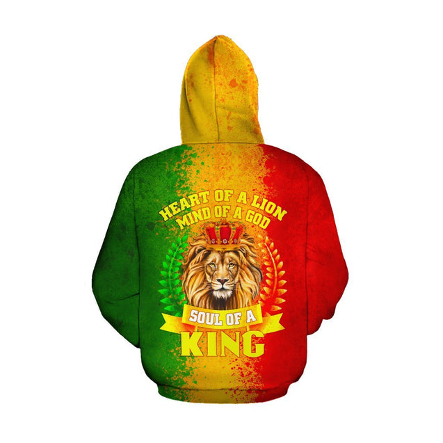 African Hoodie - Africa Soul Of A King-ALL OVER PRINT HOODIES-HPArt-Men-S-Red-Vibe Cosy™