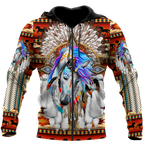 Horse Dreamcatcher Native American Blue Hoodie 3D All Over Printed Shirts DA140920203-LAM