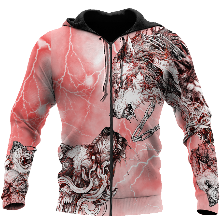 Tattoo Red Wolf 3D All Over Printed Hoodie For Men and Women DAST24102000